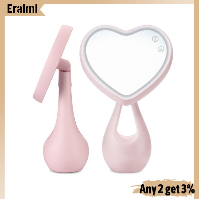 eralml-กระจกแต่งหน้า-led-แบบพกพา-ชาร์จ-รูปหัวใจ-สีสันสดใส-โคมไฟตั้งโต๊ะ-หวีกระจก-โคมไฟกลางคืน