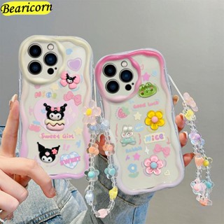 เคสโทรศัพท์มือถือนิ่ม ลายการ์ตูนกระต่าย Kuromi พร้อมสายคล้องมือ สําหรับ Xiaomi Redmi 9 9C NFC 9T 9i A1 A2 K40 K40S K50 Pro