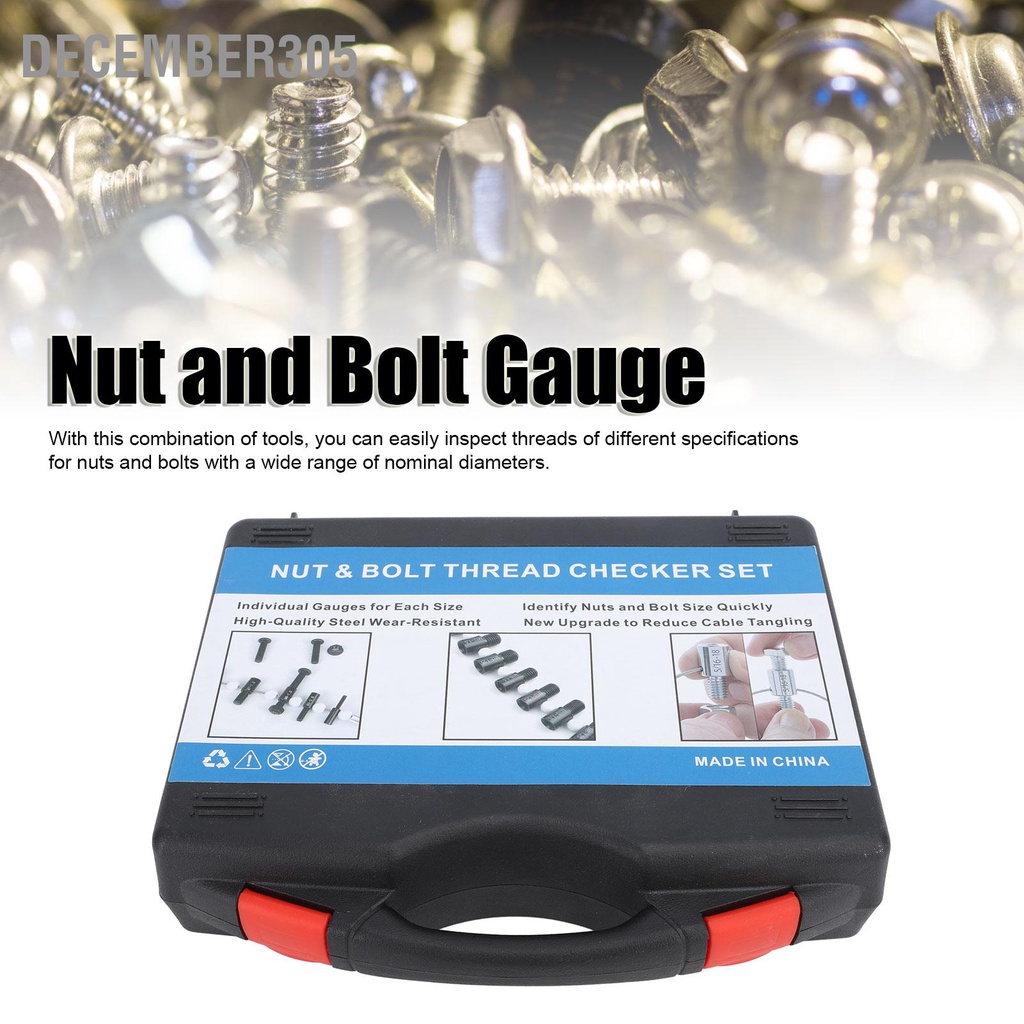december305-26-pcs-nut-bolt-thread-checker-high-accuracy-carbon-steel-abs-and-gauge-set-for-detecting-fixed-bolts
