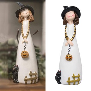 Halloween_ โมเดลฟิกเกอร์แม่มดเรซิ่น รูปการ์ตูนแม่มดน่ารัก 3 แบบ สําหรับเก็บสะสม ของขวัญฮาโลวีน