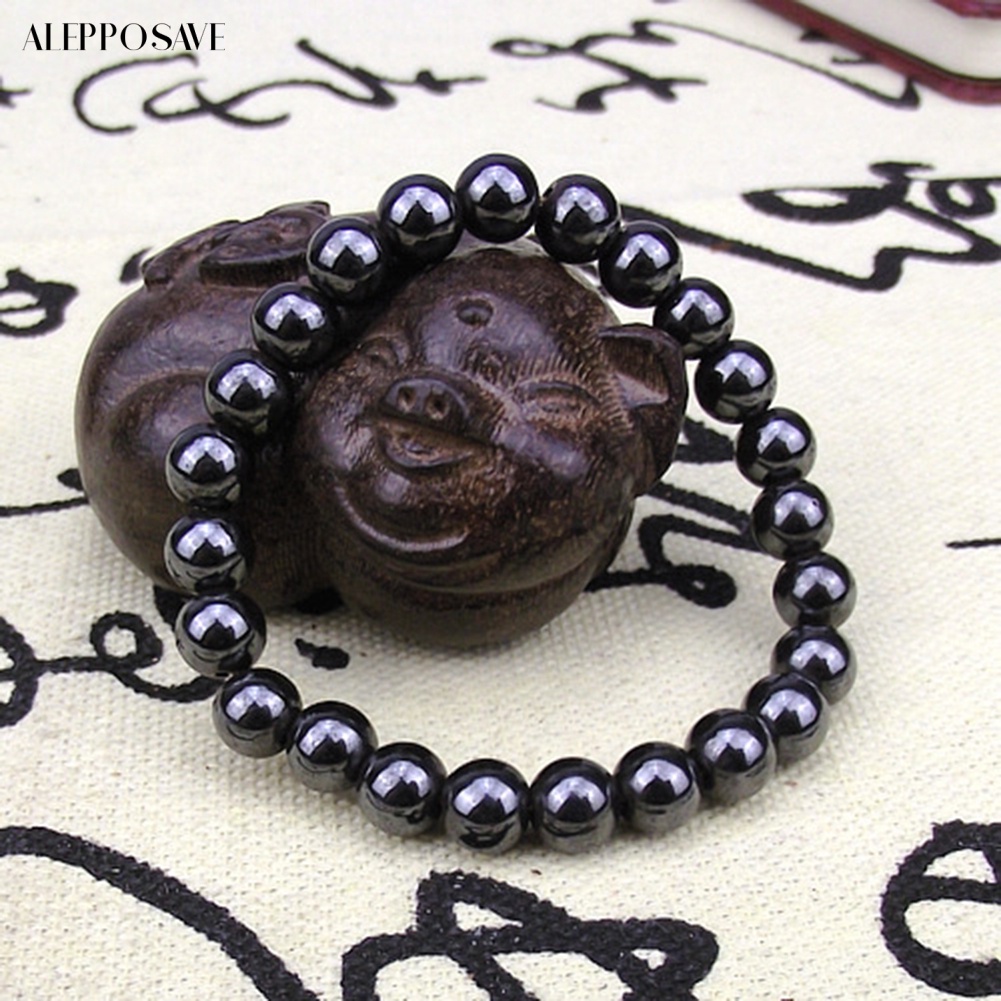 เครื่องประดับ-สร้อยข้อมือ-กําไลข้อมือหิน-ทรงกลม-สีดํา-แฟชั่นสําหรับทุกเพศ-ทุกวัย