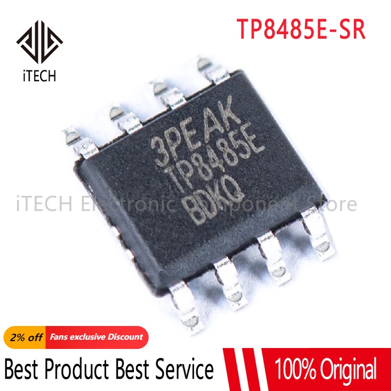 ชิปวงจรรวม ตัวรับส่งสัญญาณ TP8485E-SR TP8485E SMD SOP-8 3PEAK 5 ชิ้น ...