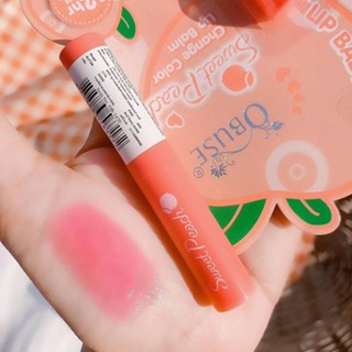 Obuse sweet peach lip balm🍑ลิปสติกแบรนด์แท้ เป็นลิปปามบำรุงปาก ลิปมันเปลี่ยนสี เพิ่มความชุ่มชื้น ให้เรียวปากดูสุขภาพดี