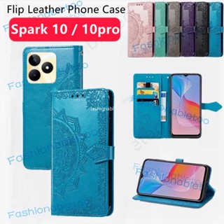 เคสโทรศัพท์มือถือหนัง กันกระแทก พร้อมช่องใส่บัตร สําหรับ Tecno Spark 10 pro 10 C 10pro 10C Spark10 pro Spark10pro Spark10C 4G 5G