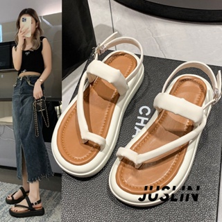 JUSLIN   รองเท้าแตะผู้หญิง ส้นแบน ใส่สบาย สไตล์เกาหลี รองเท้าแฟชั่น 2023 ใหม่  สวยงาม รุ่นใหม่ fashion Comfortable B98G0Q4 37Z230910