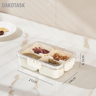  DAKOTASK กล่องเก็บเครื่องเทศมือถือกันฝุ่นปลอดภัยอาหารเกรด 4 ตารางภาชนะปรุงรสสำหรับห้องครัวที่บ้าน