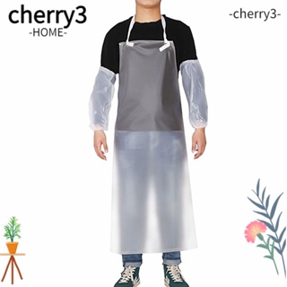 Cherry3 ผ้ากันเปื้อน PVC แบบใส ปรับขนาดได้ ทนทาน สําหรับเชฟกาแฟ