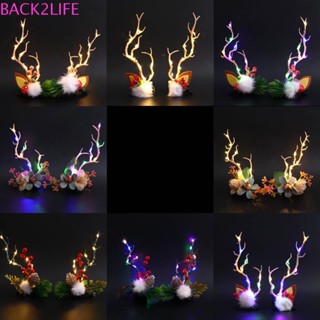 Back2life กิ๊บติดผม รูปกวาง เชอร์รี่น่ารัก พร้อมไฟ Led สําหรับผู้หญิง