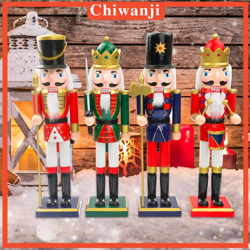 chiwanji-ฟิกเกอร์ไม้-รูปปั้นทหาร-แครกเกอร์-4-ชิ้น-สําหรับตกแต่งบ้าน