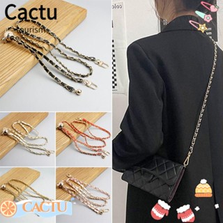 Cactu สายโซ่โลหะ ทรงกลม ปรับได้ แบบเปลี่ยน สําหรับคล้องกระเป๋าถือ โทรศัพท์มือถือ DIY