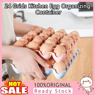 [B_398] กล่องเก็บไข่ 24 ช่อง วางซ้อนกันได้ ป้องกันการกระแทก กันแตก สําหรับจัดระเบียบตู้เย็น