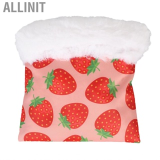 Allinit Hamster Sleep Bed Strawberry Print Soft Comfortable Small Pet Animals House Nest Hideout for Guinea Pig Rat