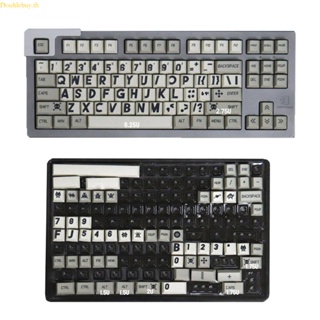 Doublebuy ปุ่มกดคีย์บอร์ด PBT 142 ลายตัวอักษร สีชมพู สําหรับคีย์บอร์ด Mechanical