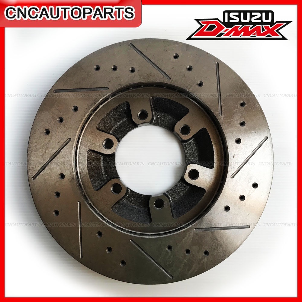 runstop-จานเบรค-isuzu-dmax-4x4-ตัวสูง-ปี-2002-2011-จานเบรคเจาะรูเซาะร่อง-คู่หน้า-slot-ราคาต่อคู่หน้า-ดีแม็ก-จานเบรคแต่ง-ขนาด280มิล-ไม่ต้องแปลง