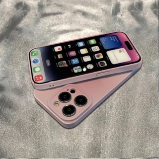เคสโทรศัพท์มือถือ ฟิล์มกันรอยเปื้อน สีชมพู สําหรับ Apple Iphone 15 14 13pro 12 11xsmax xr 7 8p UZFT