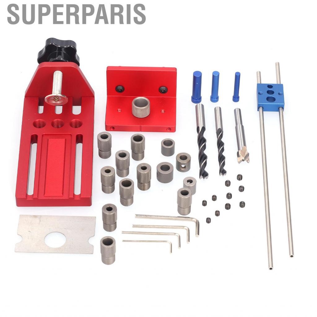 Superparis Hole Drill Guide Jig 3 In 1 Adjustable Dowelling Drilling