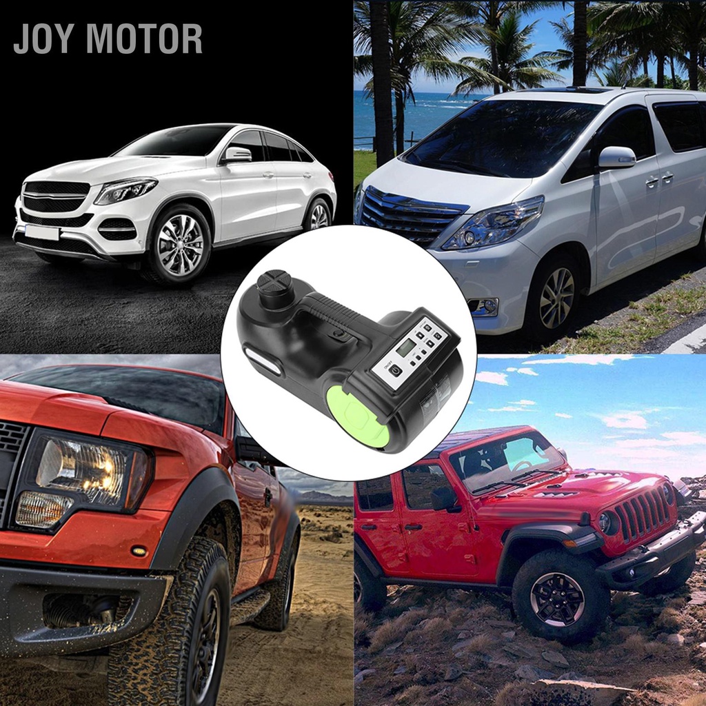 JOY Motor สีดำ DC12V 5T รถแจ็คไฟฟ้าแบบพกพายกชุดเครื่องมือสำหรับรถยนต์