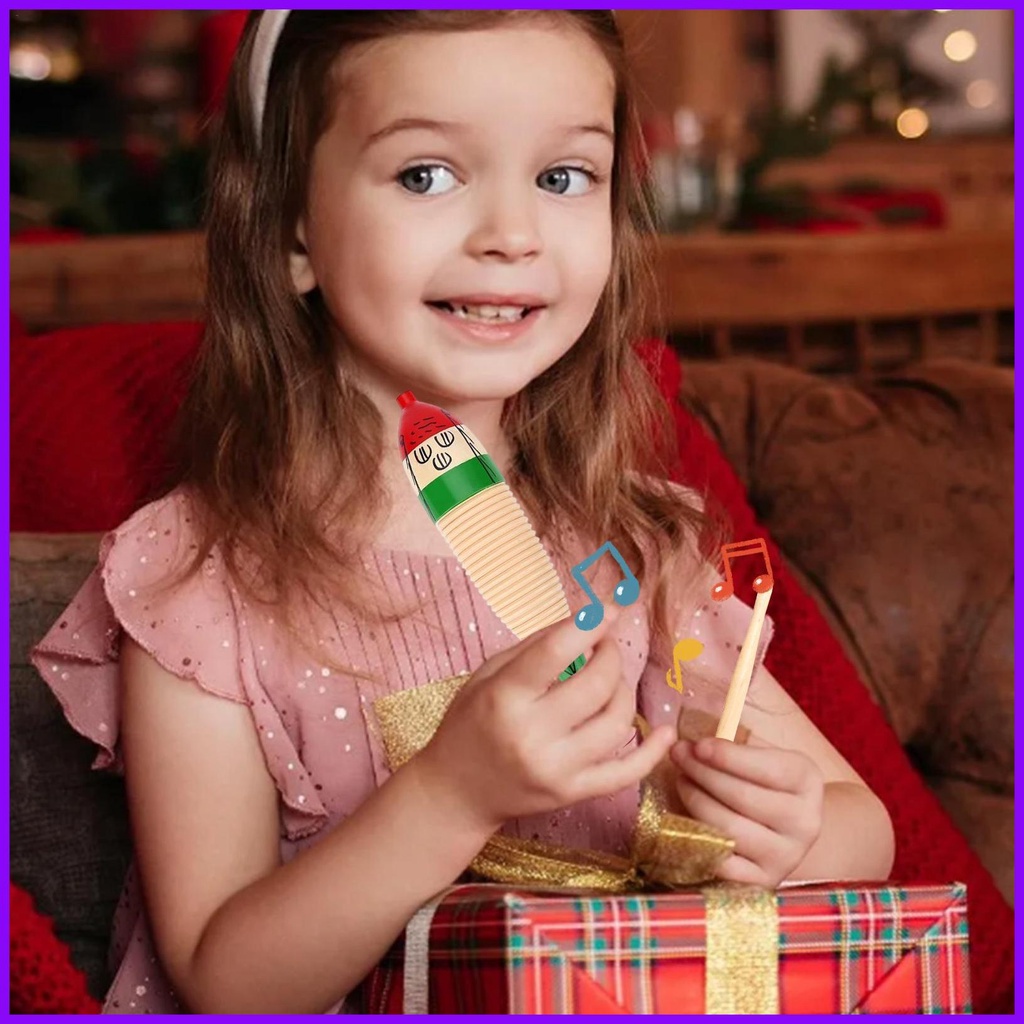 Guiro เครื่องดนตรีของเล่นเคาะ Guiro Guiro เครื่องดนตรีมือเคาะ พร้อมที่