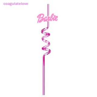 Coagulatelove หลอดดูดน้ําพลาสติก สีชมพู ใช้ซ้ําได้ สําหรับตกแต่งปาร์ตี้วันเกิดเด็ก 1 ชิ้น