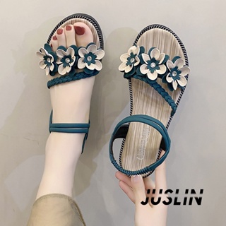 JUSLIN   รองเท้าแตะผู้หญิง ส้นแบน ใส่สบาย สไตล์เกาหลี รองเท้าแฟชั่น 2023 ใหม่  Comfortable Beautiful สวยงาม ทันสมัย B98G0RL 37Z230910