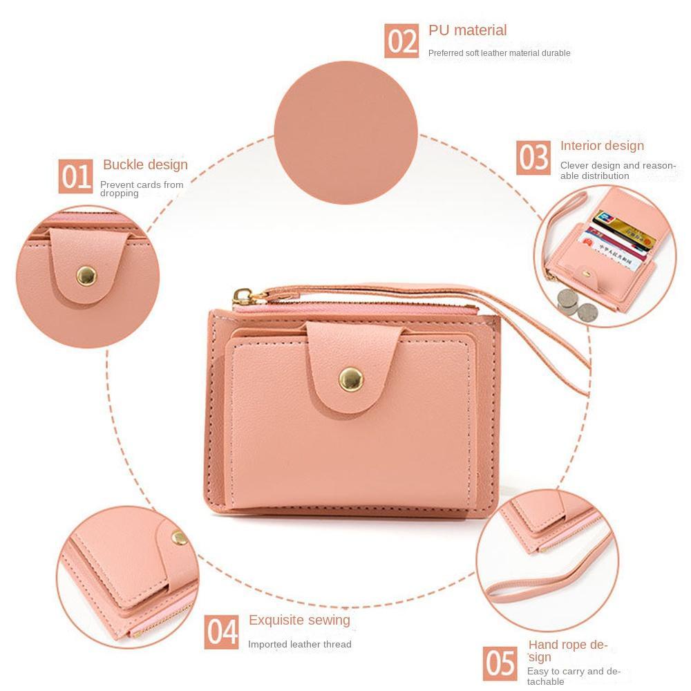 cherry3-กระเป๋าใส่บัตรเครดิต-กระเป๋าใส่เหรียญ-หนัง-pu-หลายใบ-แบบพกพา-สีพื้น-เรียบง่าย-สําหรับผู้หญิง