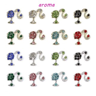 Aroma อุปกรณ์ตกแต่งเล็บ จี้การ์ตูนบาร์บี้น่ารัก สีทอง สีเงิน สําหรับตกแต่งเล็บ DIY 5 ชิ้น ต่อชุด