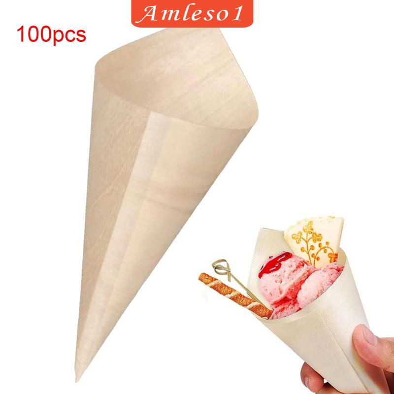 amleso1-กรวยไอศกรีม-ขนมหวาน-แบบใช้แล้วทิ้ง-สําหรับจัดงานเลี้ยงบุฟเฟ่ต์-100-ชิ้น