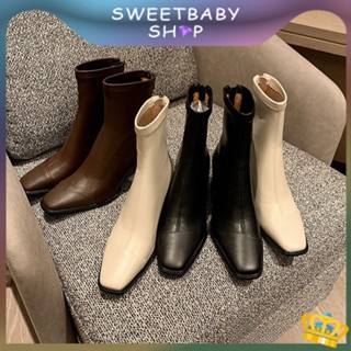 Sweetbaby💋ส่งเร็ว🚚รองเท้าบูทส้นสูง ส้นหนา แฟชั่นฤดูใบไม้ร่วง สําหรับผู้หญิง 2023