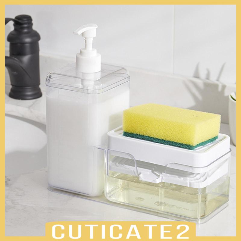 cuticate2-ขวดปั๊มสบู่เหลว-พร้อมที่ใส่สบู่เหลว-สําหรับห้องครัว