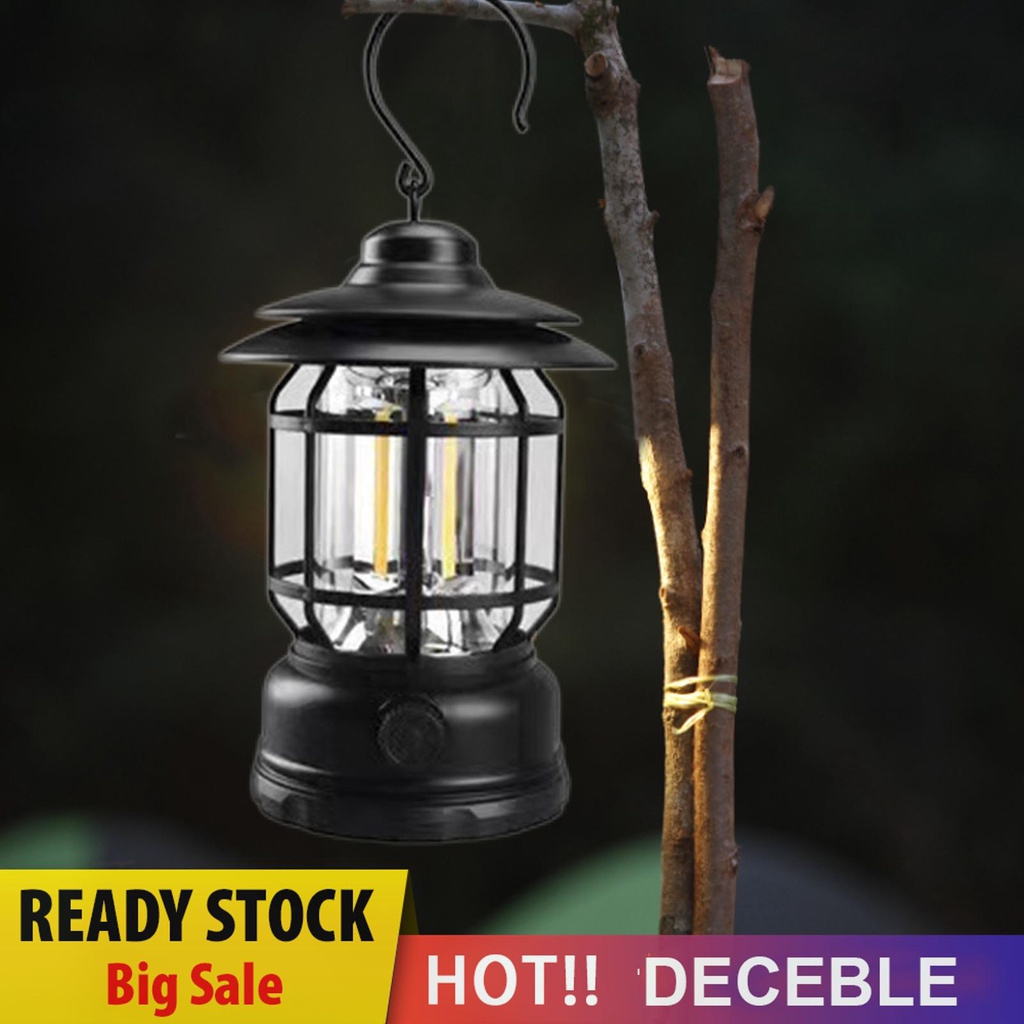 deceble-th-โคมไฟ-มัลติฟังก์ชั่น-1200mah-ชาร์จ-usb-300-lumens-สไตล์เรโทร-สําหรับตั้งแคมป์