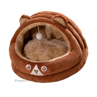 [Fenteer1] ที่นอนกึ่งปิด สําหรับสัตว์เลี้ยง สุนัข แมว เหมาะกับฤดูใบไม้ร่วง ฤดูหนาว