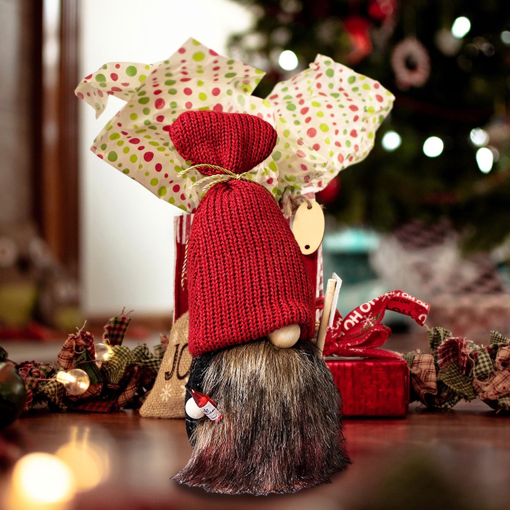christmas-ตุ๊กตาคนแคระไร้หน้า-จมูกใหญ่-เครายาว-น่ารัก-พร้อมหมวกถัก-เครื่องประดับ-สําหรับคริสต์มาส