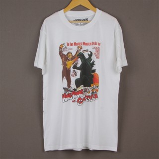 คิงคองกับ เสื้อยืด ผ้าฝ้าย พิมพ์ลาย Godzilla KingKong vs Godzilla Movie Monster สําหรับผู้ชาย