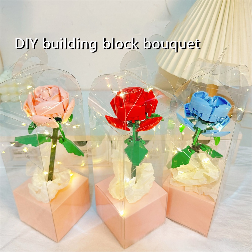 creative-rose-building-block-ช่อดอกไม้ประกอบบล็อกตัวต่อ-immortal-ดอกไม้เครื่องประดับตกแต่ง-diy-handmade-photo-props-ตกแต่งของขวัญวันเกิด-cod