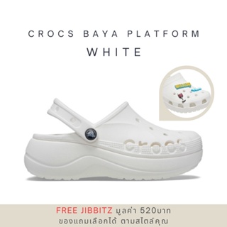 [พร้อมส่ง] Crocs Baya Platform Clog White 208186-100