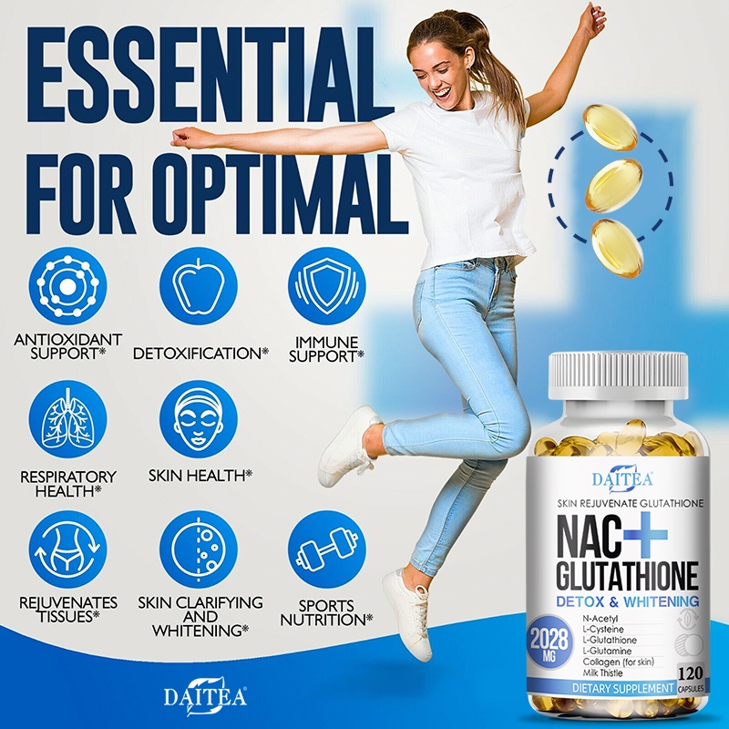 nac+ glutathione 2028 mg Nac + Glutathione Supplement 2028 Mg อาหารเสริมภูมิคุ้มกัน -  สารต้านอนุมูลอิสระ และดีท็อกซ์ผิว รองรับผิวที่สวยงามและกระจ่างใส