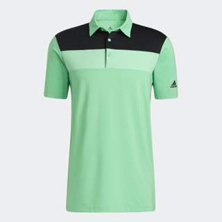 adidas กอล์ฟ เสื้อโปโล Novelty Colorblock Primegreen ผู้ชาย สีเขียว H43765