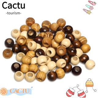 Cactu ลูกปัดไม้ ทรงกระบอก 80 ชิ้น|ลูกปัดสีน้ําตาล 20 มม. สําหรับทําเครื่องประดับ สร้อยข้อมือ DIY