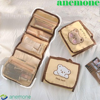 Anemone กระเป๋าเครื่องสําอาง อเนกประสงค์ กันน้ํา ขนาดใหญ่ จุของได้เยอะ แบบพกพา สําหรับผู้หญิง