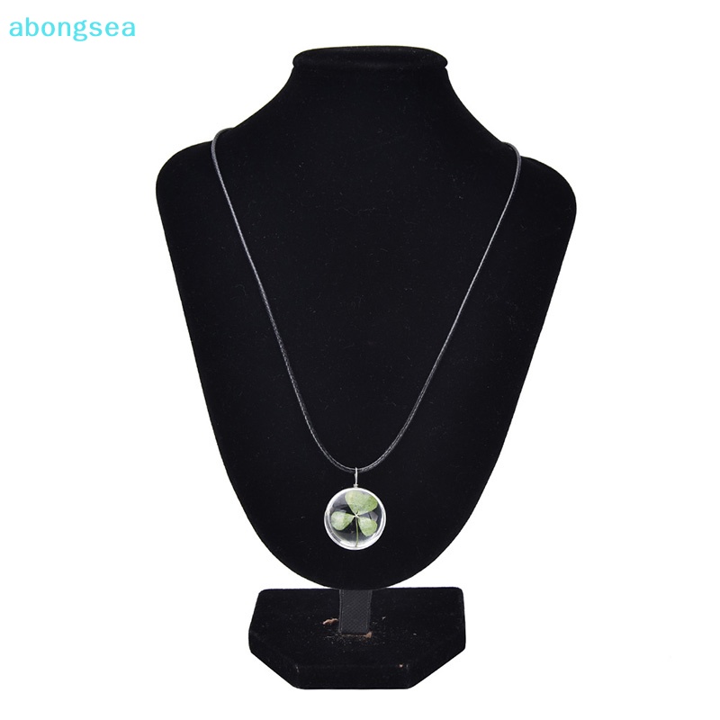 abongsea-สร้อยคอ-จี้ใบโคลเวอร์สี่แฉก-สีเขียว-นําโชค-สําหรับเพื่อน-ของขวัญ