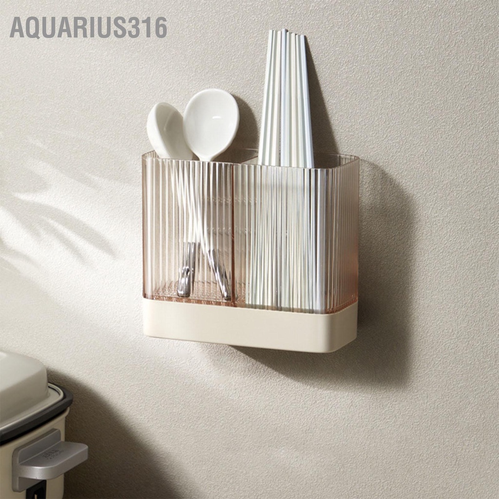 aquarius316-ที่วางเครื่องครัว-abs-ติดผนังมัลติฟังก์ชั่น-draining-ตะเกียบกรงช้อนส้อมกล่องเก็บสำหรับเคาน์เตอร์บ้าน