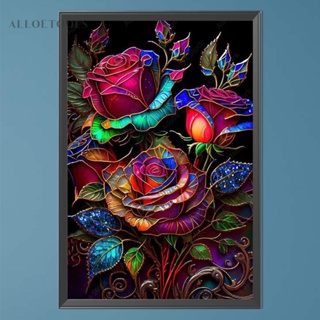 ชุดงานจิตรกรรมเม็ดบีด ทรงเพชรกลม รูปดอกกุหลาบ 5D ขนาด 45x65 ซม. สําหรับตกแต่งบ้าน DIY [alloetools.th]