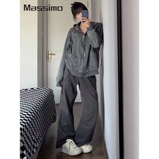 Massimo เสื้อกันหนาว เสื้อฮู้ด ง่ายๆ ทันสมัย chic High-quality WWY23903IK37Z230912