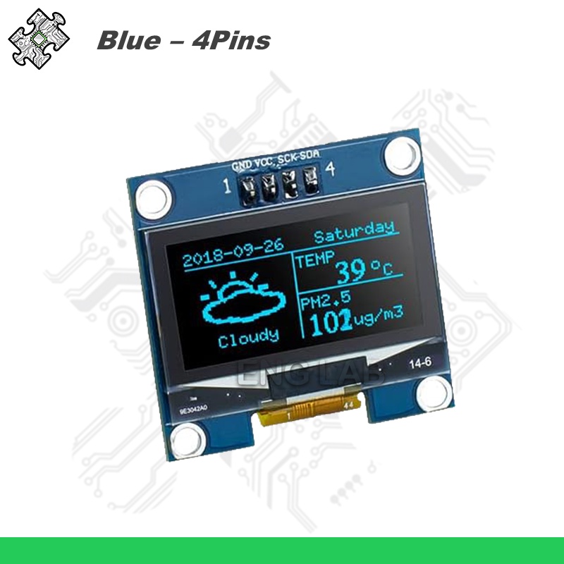 ENGLAB★โปรโตคอลสื่อสาร OLED, I2C IIC 1.3 นิ้ว, 128x64 พิกเซล, โมดูลจอ ...