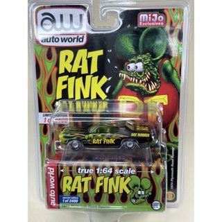 1974 Plymouth Road Runner Rat Fink Scale 1:64 ยี่ห้อ Auto World