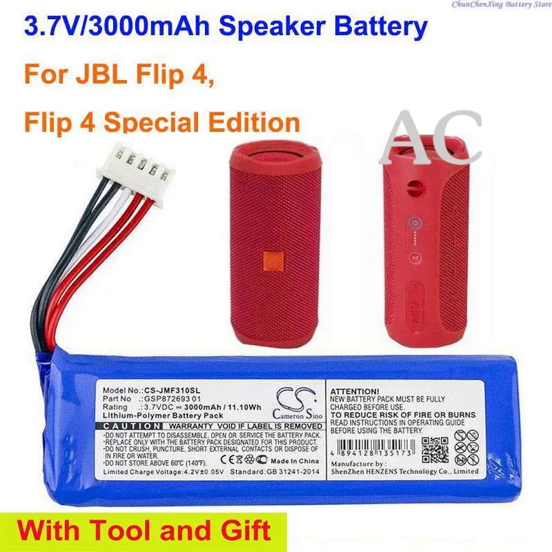Batterij voor JBL Flip 3, GSP872693, P763098 03