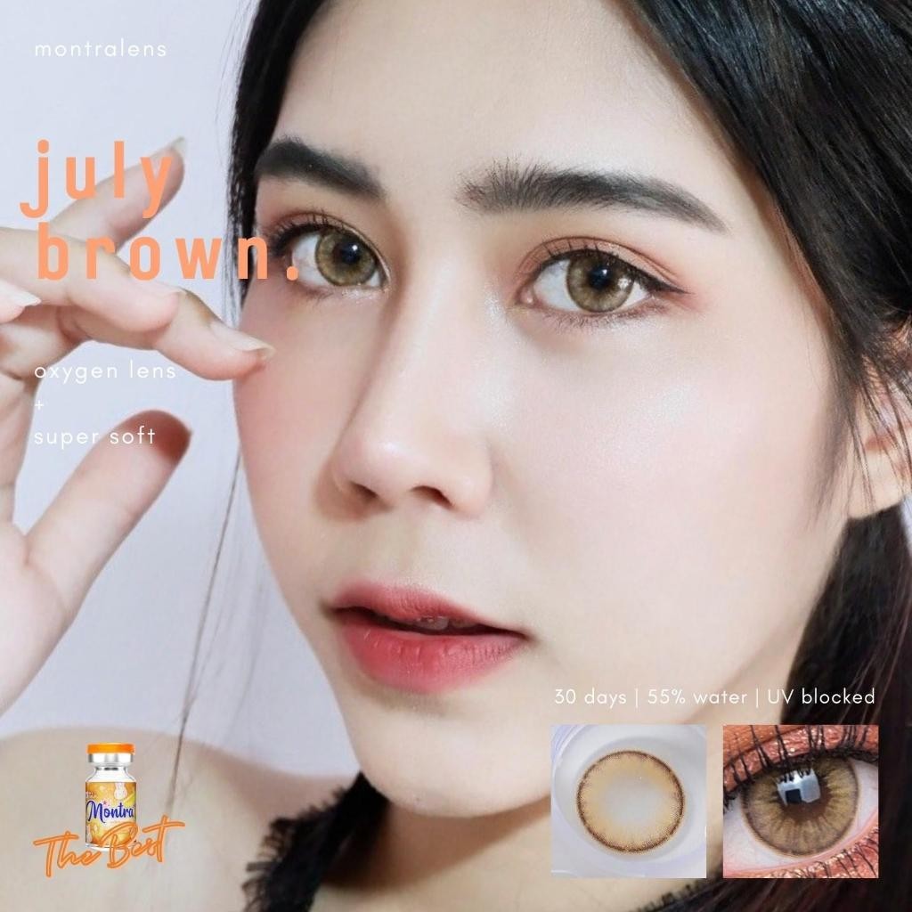 คอนแทคเลนส์(กลาง) July Brown / Gray (Montra) ⭐️ลายฮิต ขายดีมาก กรองแสง ...