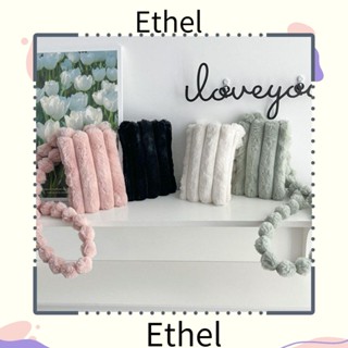 Ethel1 กระเป๋าสะพายไหล่ สะพายข้าง ใส่เหรียญได้ ขนาดเล็ก ขนปุย สีพื้น แฟชั่นสําหรับสตรี