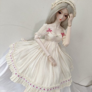 (ขายเฉพาะเสื้อผ้า) Bjd เสื้อผ้าตุ๊กตา 1/3 1/4 1/6 Headwear + Jumpsuit + กระโปรง