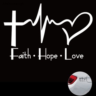 สติกเกอร์ไวนิล ลายการ์ตูนพระเยซู Chee Faith Hope Love สําหรับติดตกแต่งรถยนต์